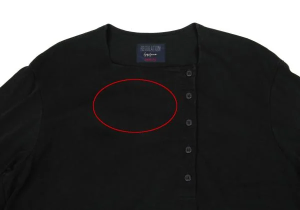 REGULATION Yohji Yamamoto MEN Cotton Square Henley Neck T Shirt K-159287_002