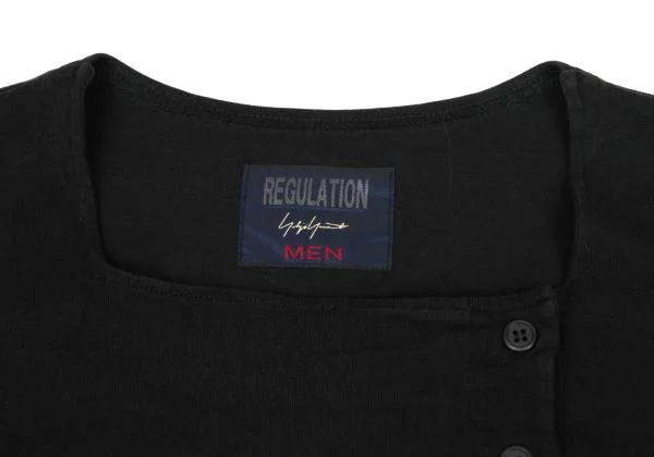 REGULATION Yohji Yamamoto MEN Cotton Square Henley Neck T Shirt K-159287_005
