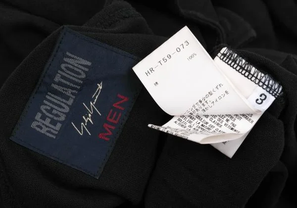 REGULATION Yohji Yamamoto MEN Cotton Square Henley Neck T Shirt K-159287_018
