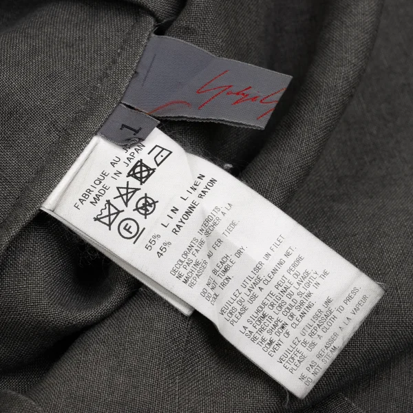 Yohji Yamamoto NOIR Linen Blend Drape Design Short Sleeve Shirt Dress K-159297_019