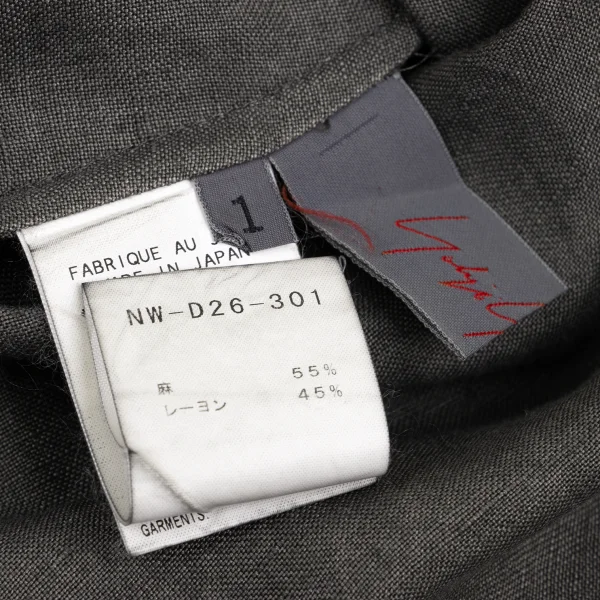 Yohji Yamamoto NOIR Linen Blend Drape Design Short Sleeve Shirt Dress K-159297_020