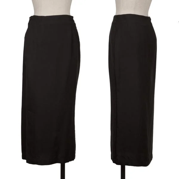 ヨウジヤマモト ノアールYohji Yamamoto NOIR シルクペンシルスカート 黒1 K-159298_001