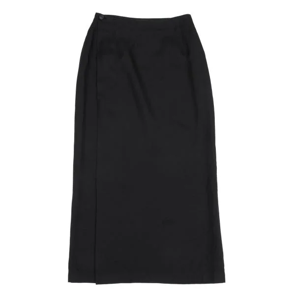 ヨウジヤマモト ノアールYohji Yamamoto NOIR シルクペンシルスカート 黒1 K-159298_002