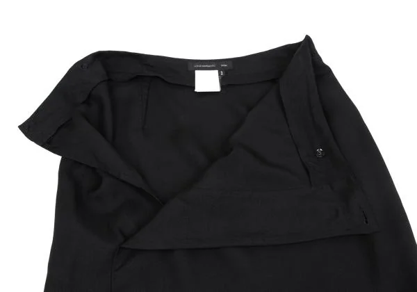 ヨウジヤマモト ノアールYohji Yamamoto NOIR シルクペンシルスカート 黒1 K-159298_005