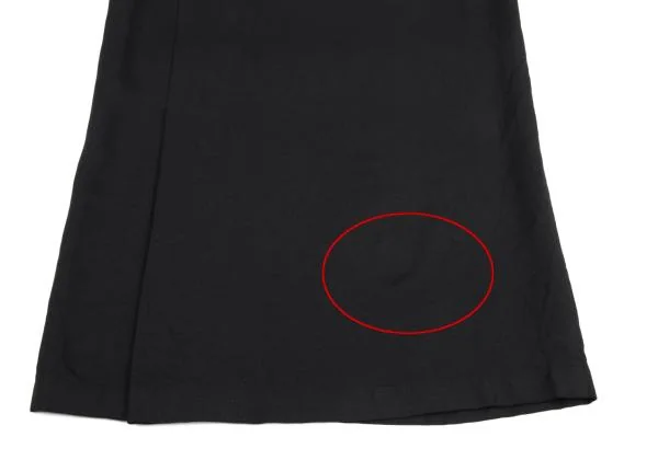 ヨウジヤマモト ノアールYohji Yamamoto NOIR シルクペンシルスカート 黒1 K-159298_006