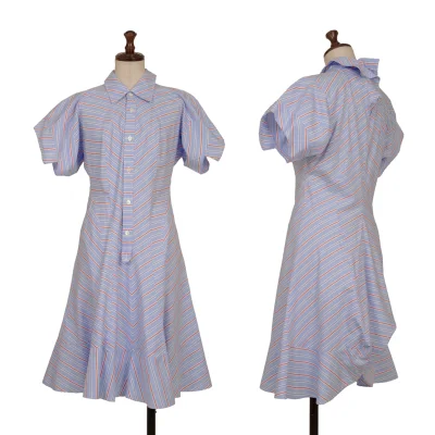 JUNYA WATANABE COMME des GARCONS Striped Switching Design Shirt Dress
