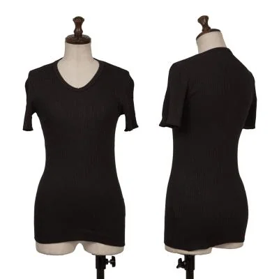 tricot COMME des GARCONS Linen Blend Stretch Rib V-neck T-shirt