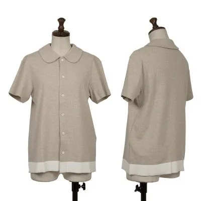 tricot COMME des GARCONS Printed Hem Round Collar Short Sleeve Shirt