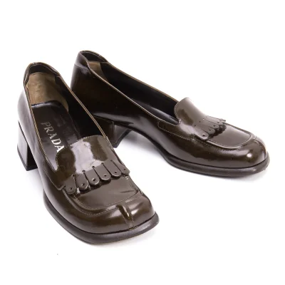 PRADA Patent Leather Tassel Loafers