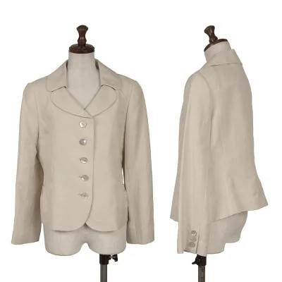 YUKI TORI Linen Silk Round Collar Jacket