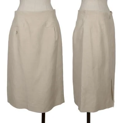YUKI TORII Linen Silk Back Slit Skirt