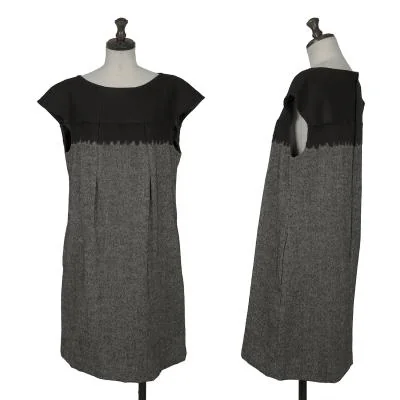 HIROKO BIS Wool Blend Herringbone Tweed Dress