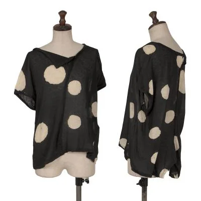 Y's Cotton Linen Dot See-through Top