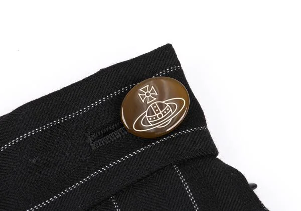 ヴィヴィアンウエストウッド レッドレーベルVivienne Westwood Red Label ウールストライプスカートキュロット 黒3 K-159357_004