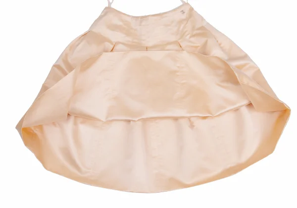 CHANEL Silk Poly Pleats Switching Skirt K-159359_010
