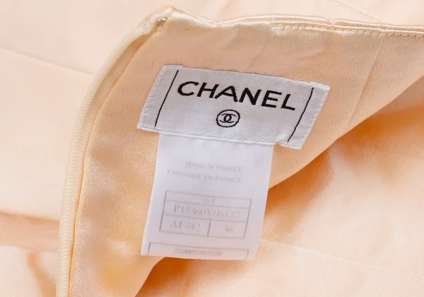 CHANEL Silk Poly Pleats Switching Skirt K-159359_015