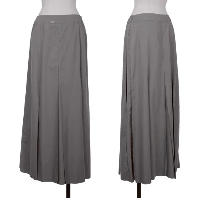 CHANEL Cotton Slit Design Skirt