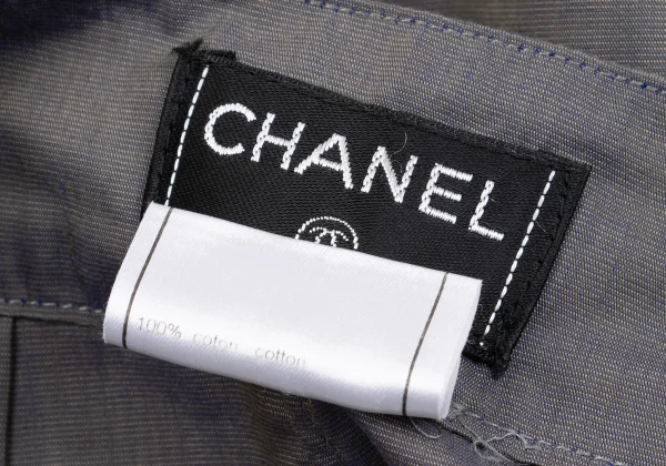 CHANEL Cotton Slit Design Skirt K-159360_012