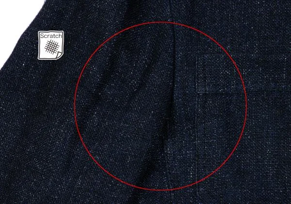 シャネルCHANEL リネン裾レース切替ジャケット 紺38 K-159361_004