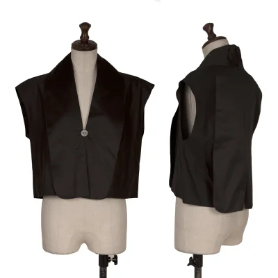 CHANEL Cotton Shawl Collar Sleeveless Top