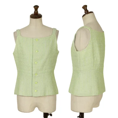 CHANEL Tweed Coco Mark Button Bustier