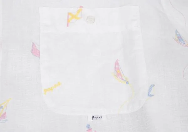 Papas Marine Embroidery Linen Shirt K-159387_006