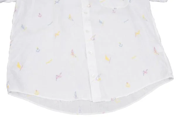 Papas Marine Embroidery Linen Shirt K-159387_009