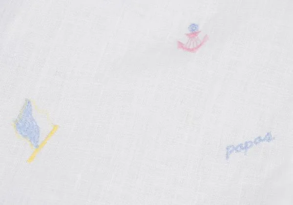 Papas Marine Embroidery Linen Shirt K-159387_012