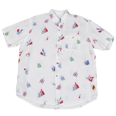 Papas Flag Bear Printed Linen Shirt