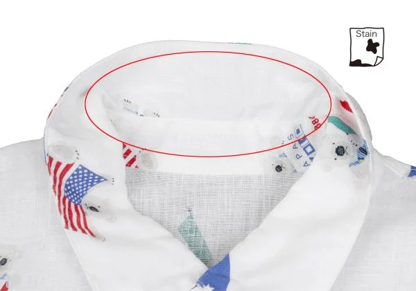 Papas Flag Bear Printed Linen Shirt K-159388_004