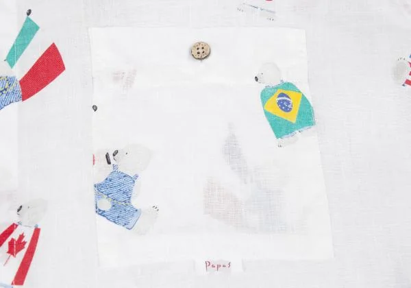 Papas Flag Bear Printed Linen Shirt K-159388_007