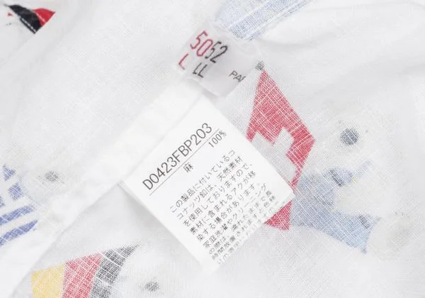 Papas Flag Bear Printed Linen Shirt K-159388_017