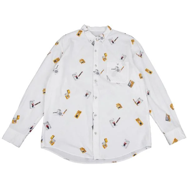 Papas Cigarettes Printed Cotton Shirt White 50L K-159402_001