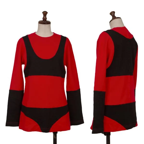 COMME des GARCONS×Peggy offitt Wool Fulling Bikini Switching Top Red,Black M K-159424_001