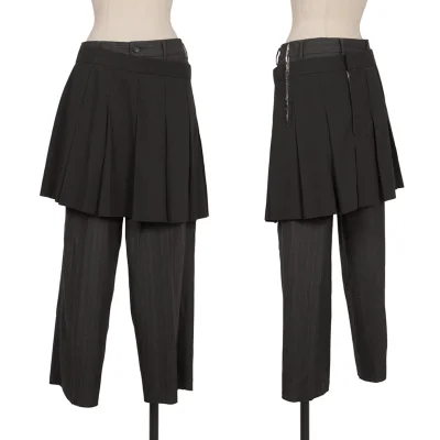 COMME des GARCONS Pleats Skirt Docking Striped Pants