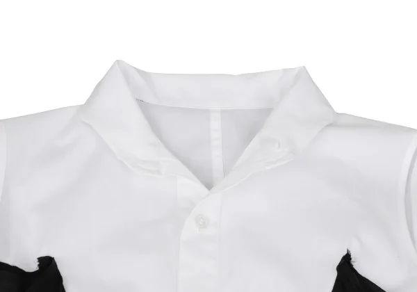 Yohji Yamamoto FEMME Chiffon Docking Long Sleeveless Shirt Dress K-159446_004