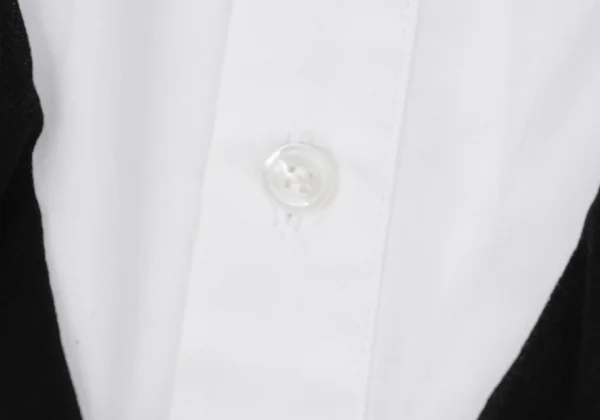 Yohji Yamamoto FEMME Chiffon Docking Long Sleeveless Shirt Dress K-159446_007