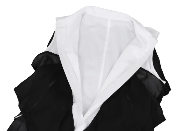 Yohji Yamamoto FEMME Chiffon Docking Long Sleeveless Shirt Dress K-159446_010