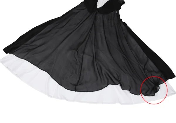 Yohji Yamamoto FEMME Chiffon Docking Long Sleeveless Shirt Dress K-159446_012