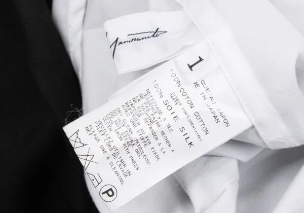 Yohji Yamamoto FEMME Chiffon Docking Long Sleeveless Shirt Dress K-159446_018