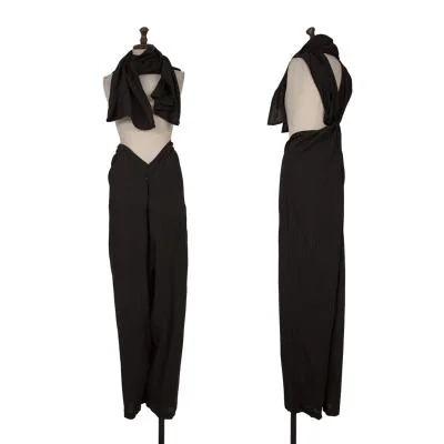Yohji Yamamoto FEMME Twisted Stole Design Striped Pants