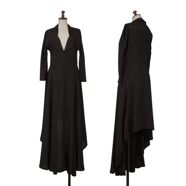 Yohji Yamamoto FEMME Rayon Drape Dress Black 1 K-159454_001
