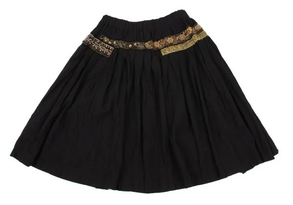 トリココムデギャルソンtricot COMME des GARCONS ビーズ装飾コットンスカート 黒M位 K-159468_002