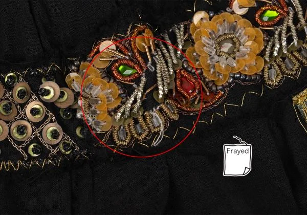 トリココムデギャルソンtricot COMME des GARCONS ビーズ装飾コットンスカート 黒M位 K-159468_004