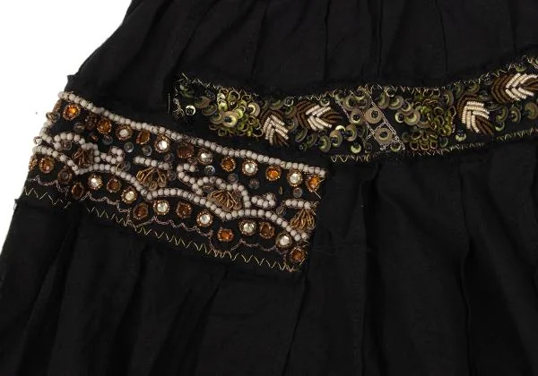 トリココムデギャルソンtricot COMME des GARCONS ビーズ装飾コットンスカート 黒M位 K-159468_005