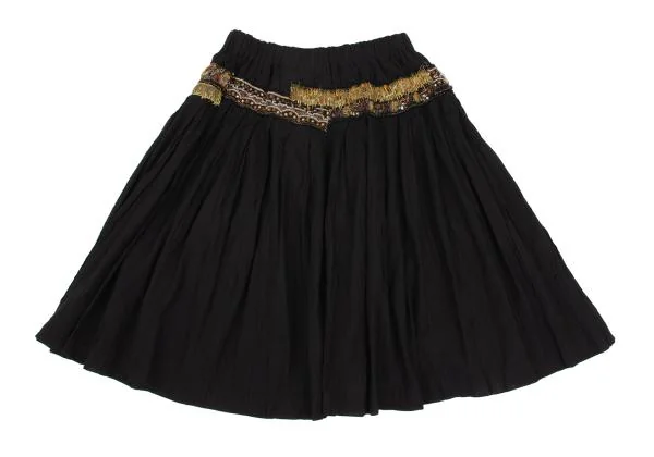トリココムデギャルソンtricot COMME des GARCONS ビーズ装飾コットンスカート 黒M位 K-159468_010