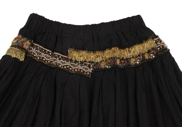 トリココムデギャルソンtricot COMME des GARCONS ビーズ装飾コットンスカート 黒M位 K-159468_011