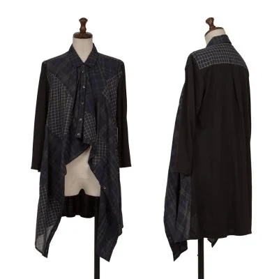 A/T Check Switching Blouse