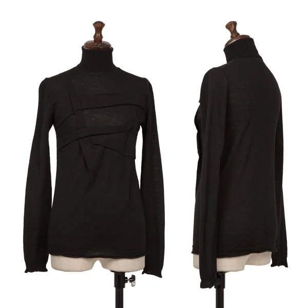 アツロウタヤマA/T タックウールタートルネックニットセーター 黒M位 K-159472_001