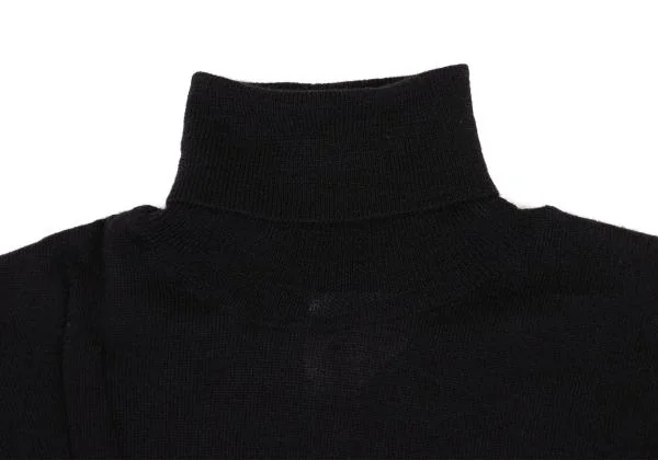 アツロウタヤマA/T タックウールタートルネックニットセーター 黒M位 K-159472_004